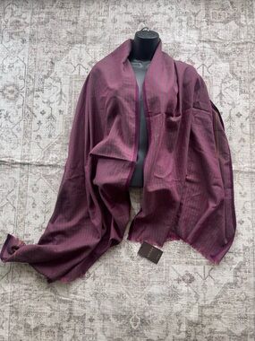 Gucci Striped Plum and Pink Cotton Scarf